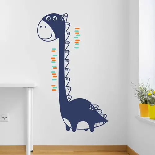 Brontosaurus dinosaur growth chart wall decal